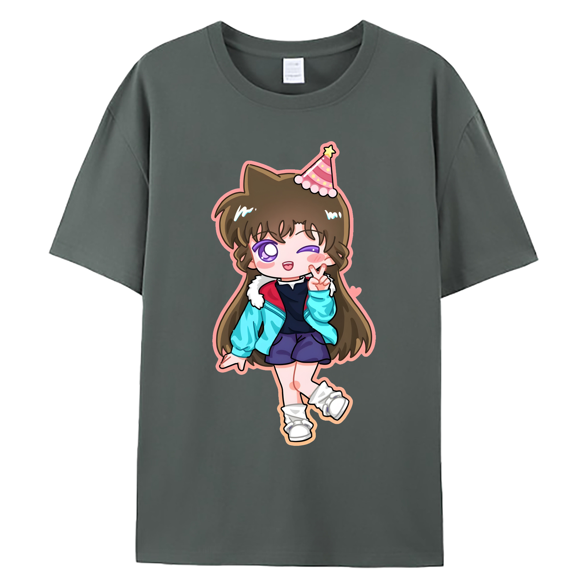 （画像用） 名探偵コナン 毛利 蘭 もうり らん、モーリ ラン Detective Conan Rachel Moore 綿100％ メンズ半袖Tシャツ｜肌触りやわらか＆通気性